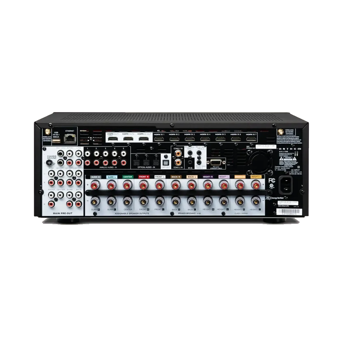 MRX-1140 8K Surround Sound Receiver, three-quarter view at Toma Audio