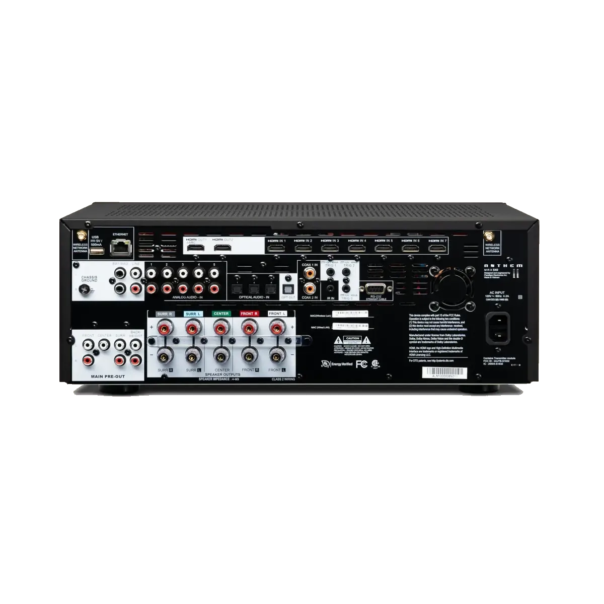 MRX-540 4K Surround Sound Receiver, three-quarter view at Toma Audio