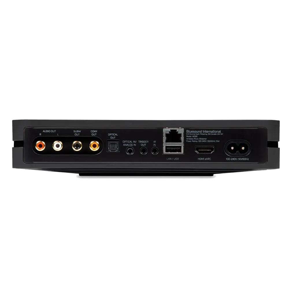Bluesound NODE, black rear view at Toma Audio
