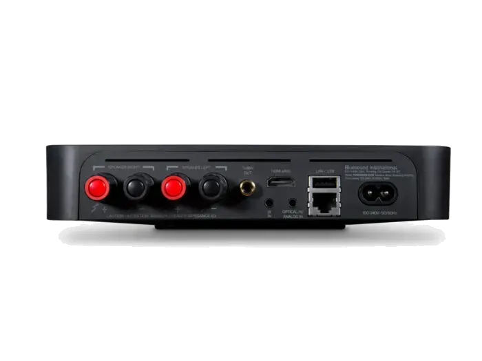 Bluesound POWERNODE EDGE, black rear view at Toma Audio