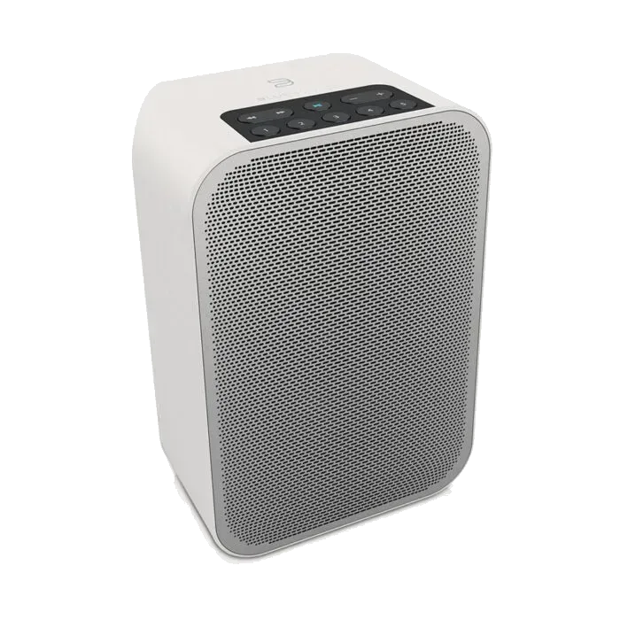 Bluesound PULSE FLEX 2i, white three-quarter view at Toma Audio