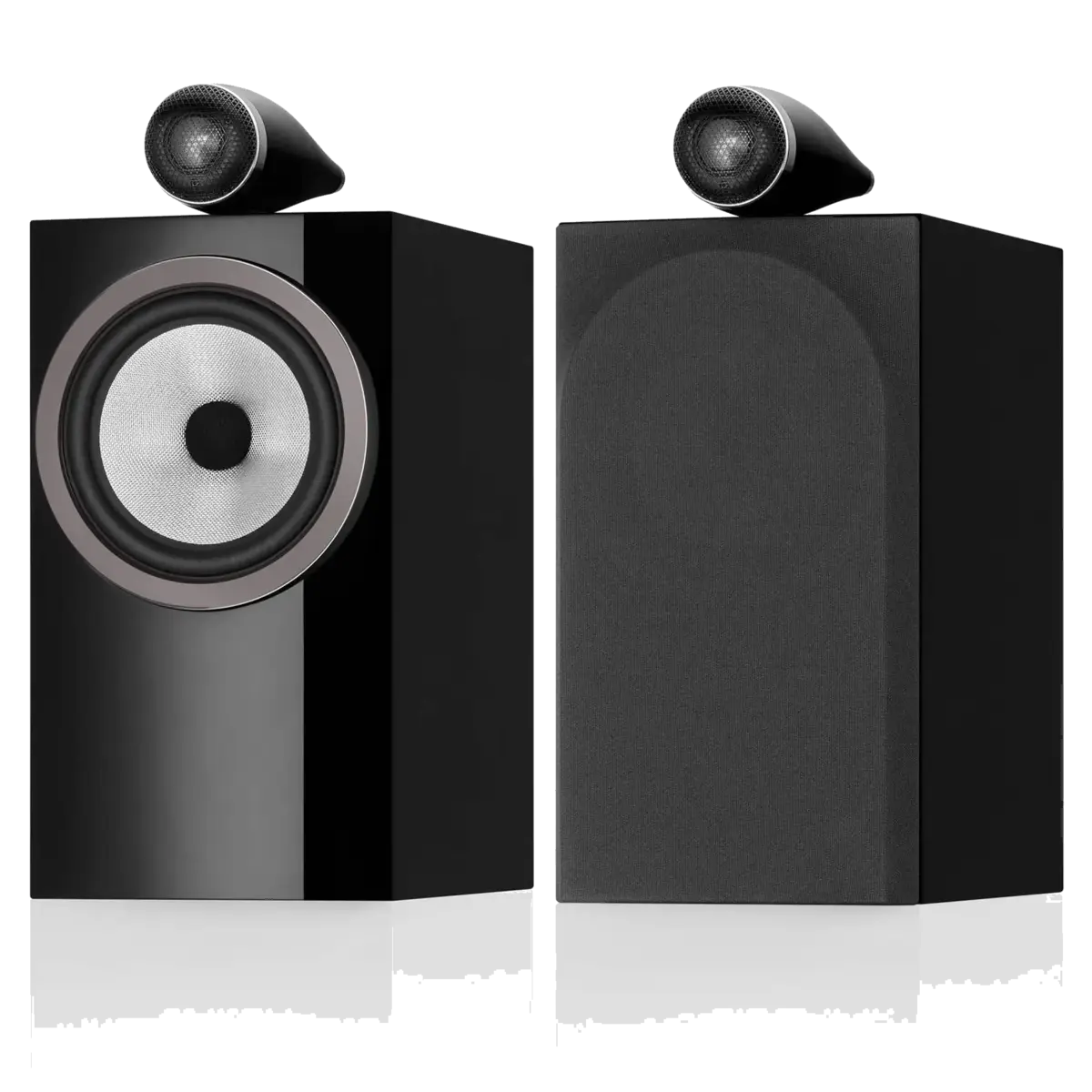 Bowers & Wilkins 705 S3 in Gloss Black, paired front and rear view at Toma Audio
