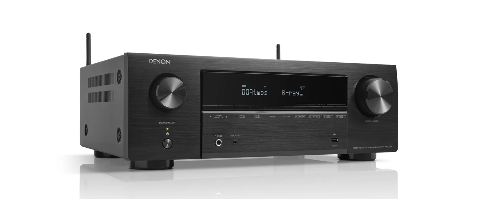 Denon AVR-X1700H Surround Sound Receiver - [7.2x80W 8K BT Wi-Fi HEOS USB Phono], product view at Toma Audio