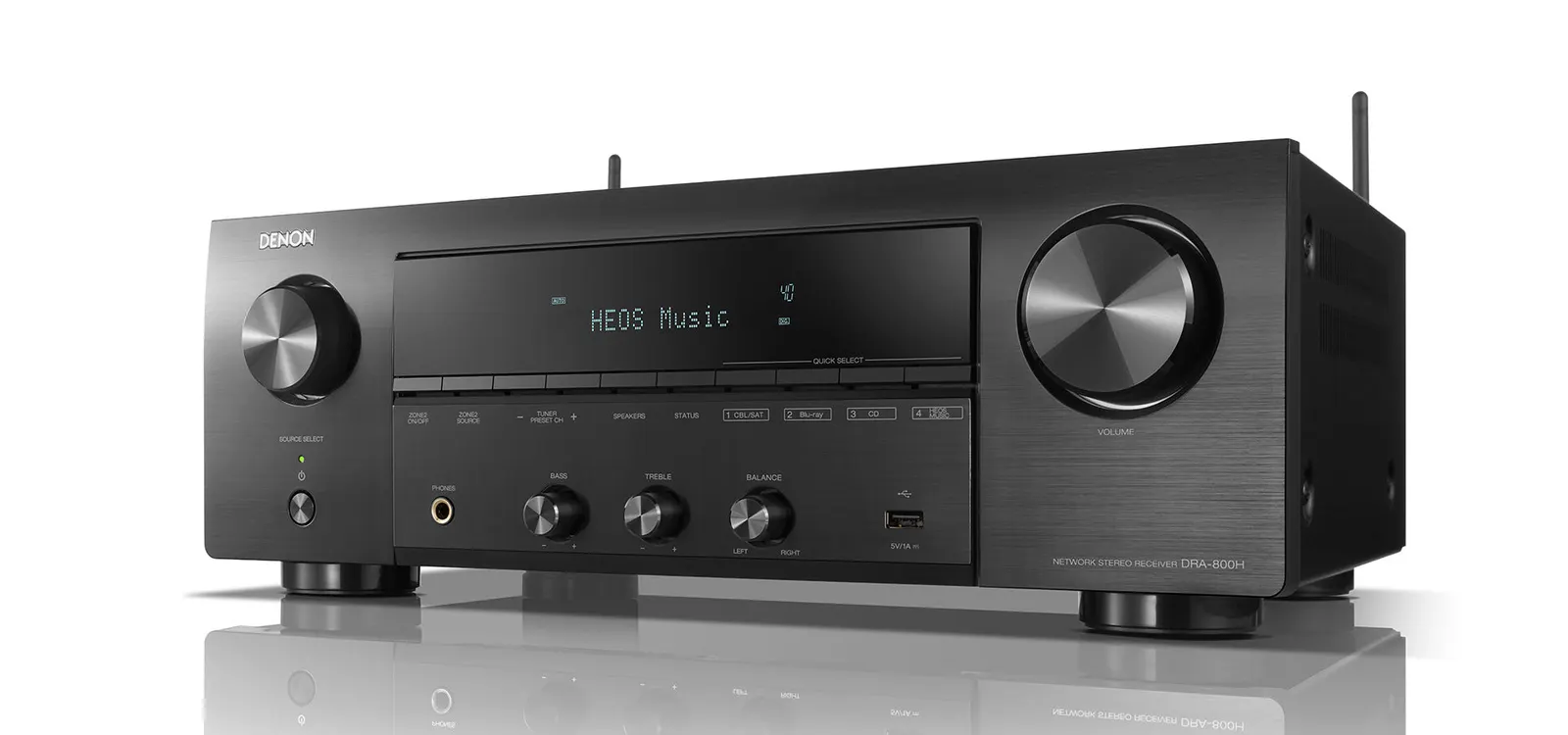 Denon DRA-800H Stereo Receiver - [2x100W BT Wi-Fi HEOS DAC USB Phono Tuner HDMI], product view at Toma Audio