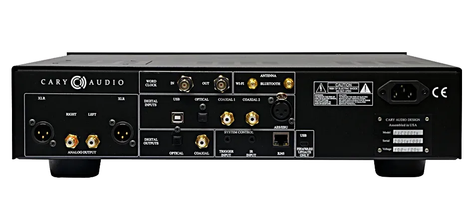 Cary Audio DAC-200ts Digital to Analog Converter - [DAC USB-PC BT], rear view at Toma Audio