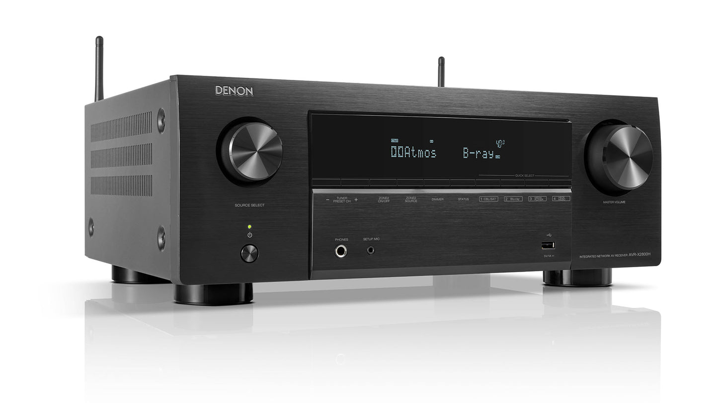 Denon AVR-X2800H Surround Sound Receiver - [7.2x95W 8K BT Wi-Fi HEOS USB Phono]