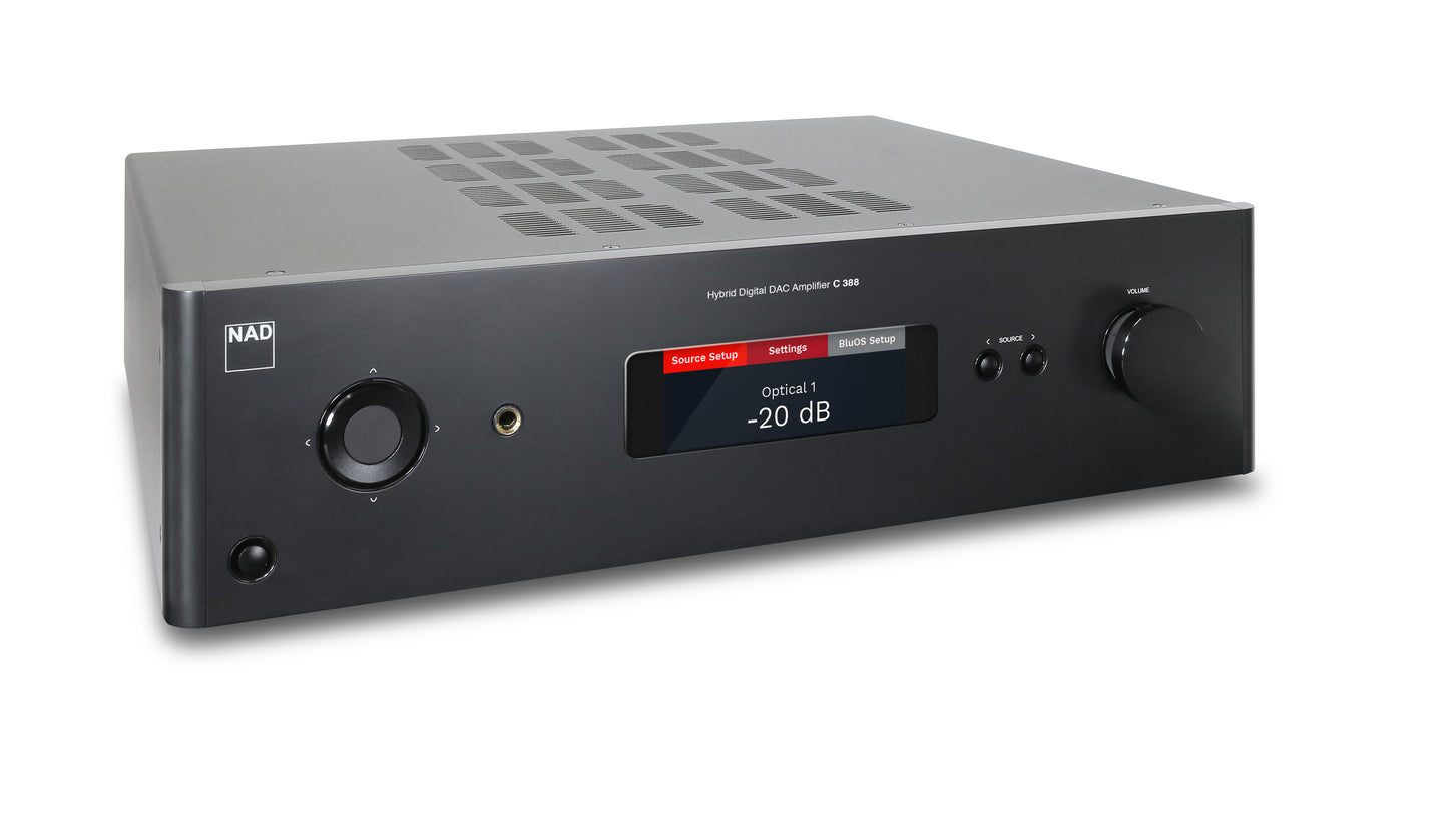 NAD C 388 Integrated Streaming Amplifier - [2x150W DAC USB BT Wi-Fi BluOS Phono]