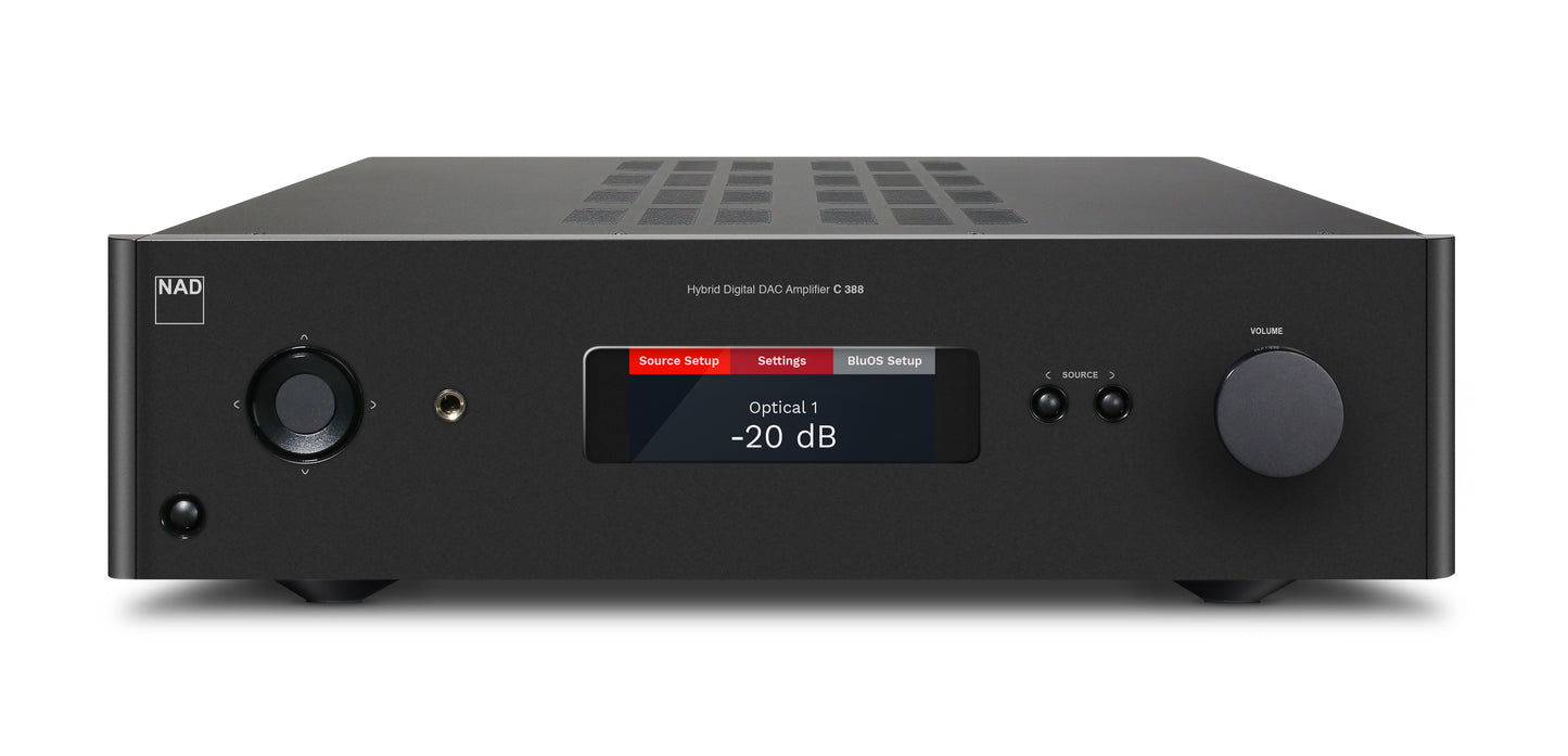 NAD C 388 Integrated Streaming Amplifier - [2x150W DAC USB BT Wi-Fi BluOS Phono]