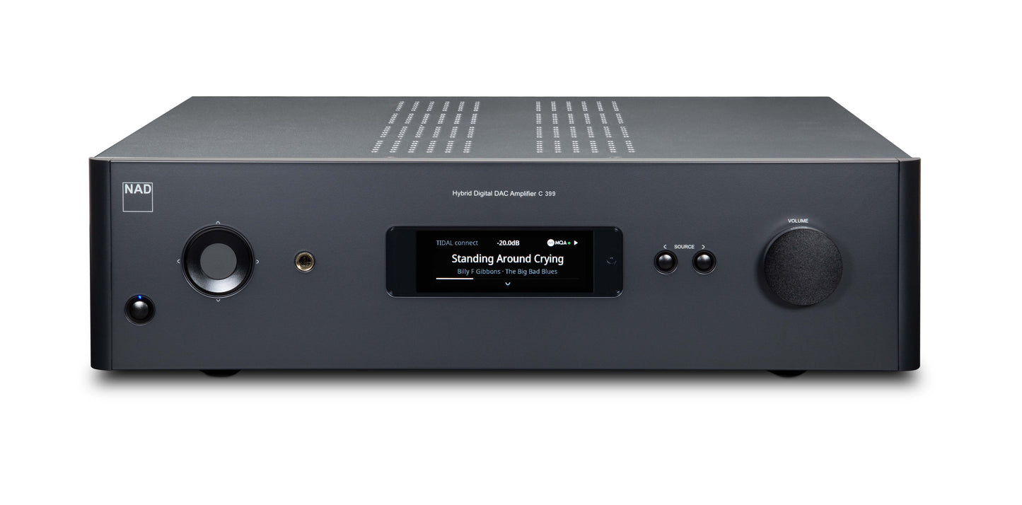 NAD C 399 Integrated Streaming Amplifier - [2x180W DAC USB BT Wi-Fi BluOS HDMI Phono]