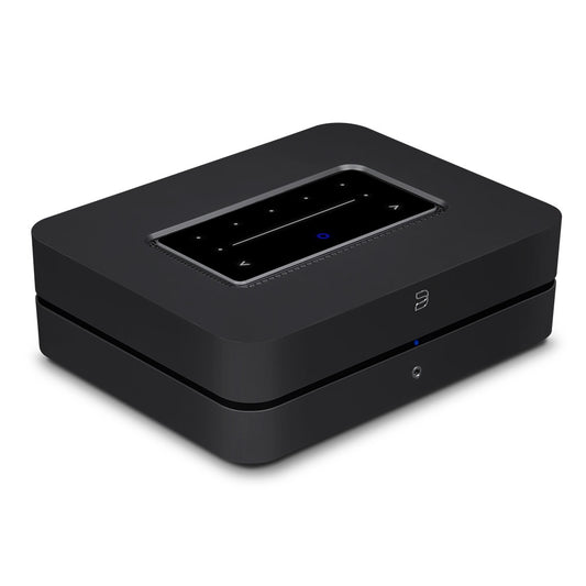Bluesound Powernode black 3/4 front top view