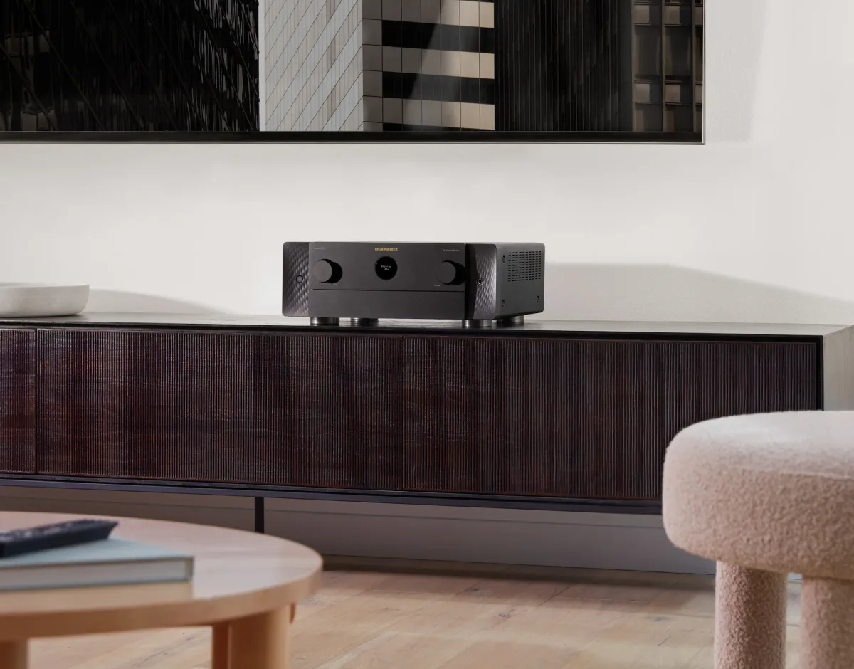 Marantz CINEMA 50, three-quarter view in a listening room at Toma Audio