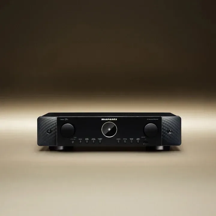 Marantz CINEMA 70s, black receiver in a listening room at Toma Audio