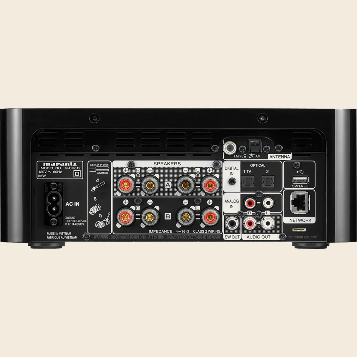 Marantz M-CR612, rear panel at Toma Audio