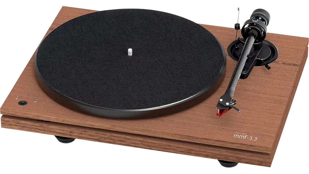Music Hall mmf-3.3 Manual Turntable - [LP Manual], walnut cutout at Toma Audio