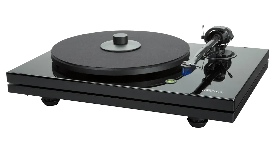 Music Hall mmf-5.3 Black Manual Turntable - [LP Manual], front angle at Toma Audio