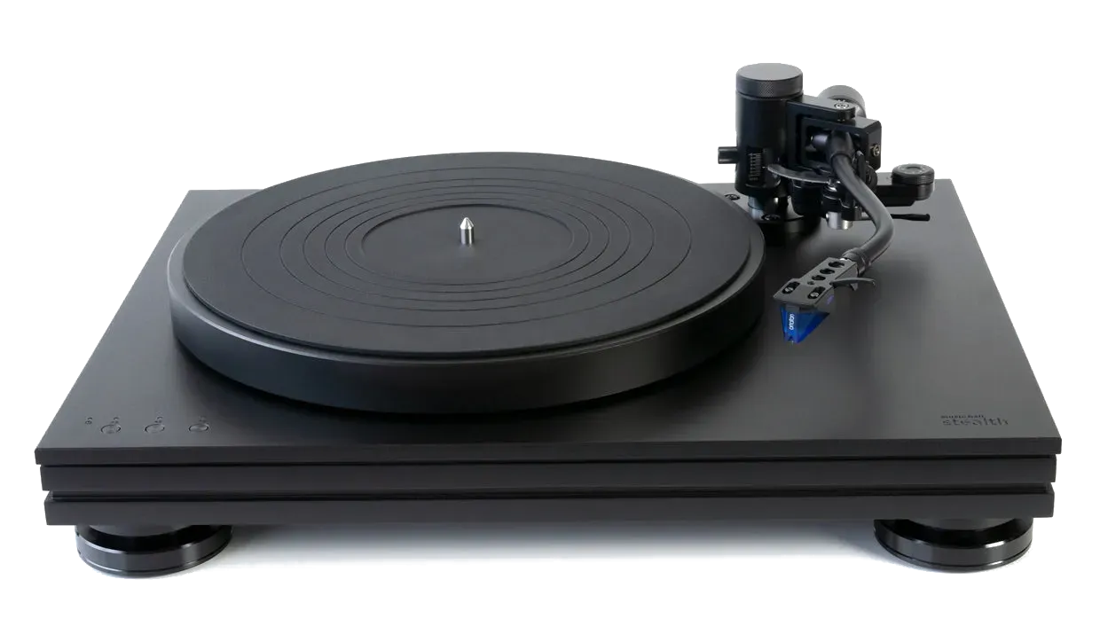 Music Hall stealth Semi-Automatic Direct-Drive Turntable - [LP], top front at Toma Audio