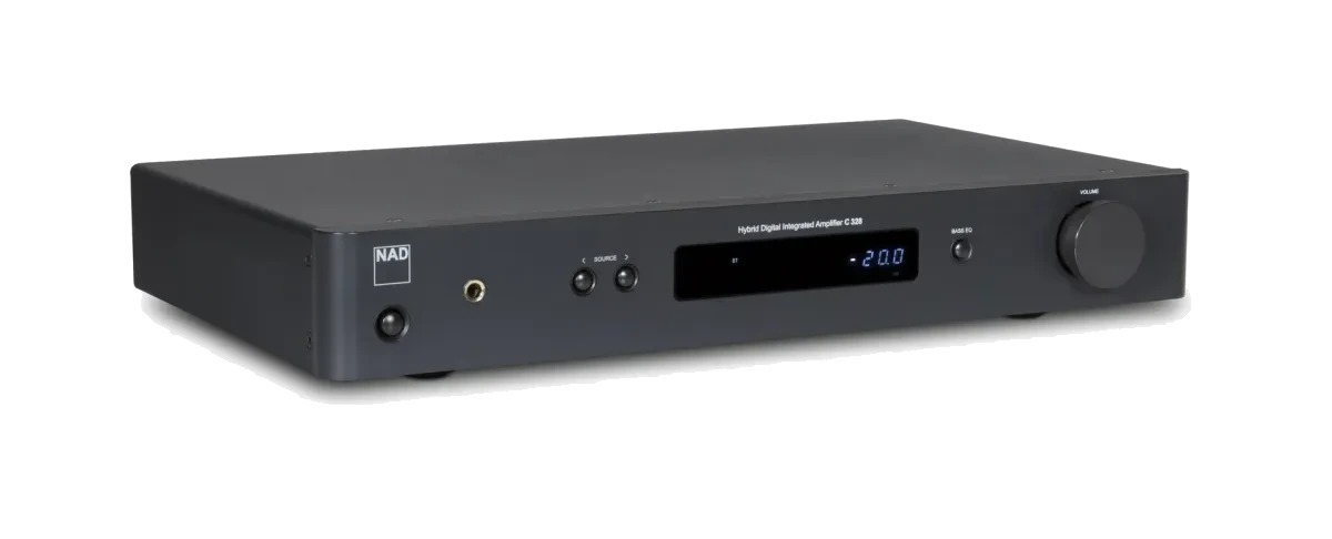NAD C 328 Integrated Amplifier - [2x50W BT DAC Phono] three-quarter view at Toma Audio