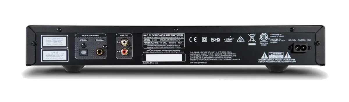 NAD C 538 CD Player - [CD] rear panel at Toma Audio