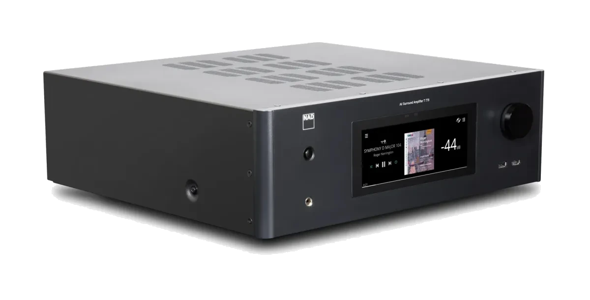 NAD T 778 AVR - [9.2x85W 4K DAC BluOS Wi-Fi USB BT Phono] three-quarter view at Toma Audio