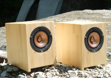Sparkler Audio model S510 "flavor" 15cm Full-Range Loudspeaker System, angled detail at Toma Audio